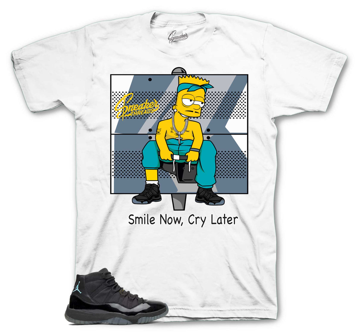 Retro 11 Gamma Blue Smile Now Cry later Shirt