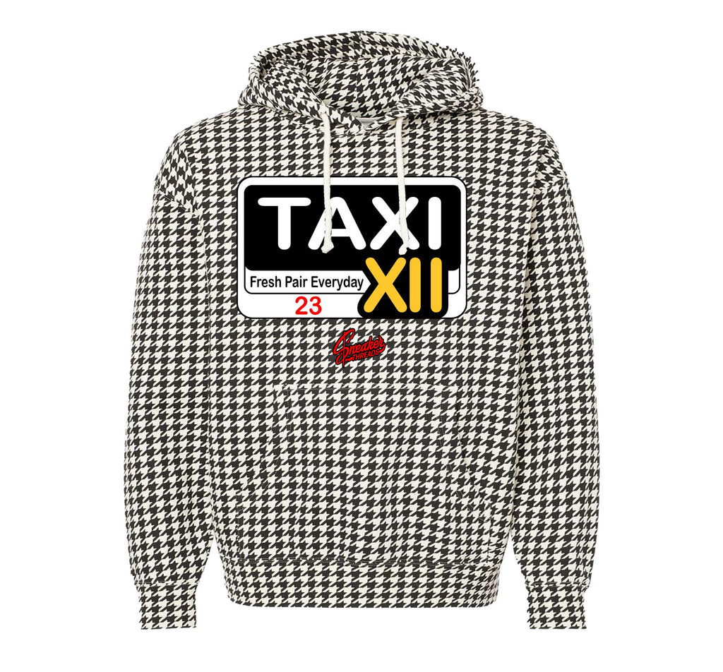 Retro 12 Taxi Service Checkered Hoodie