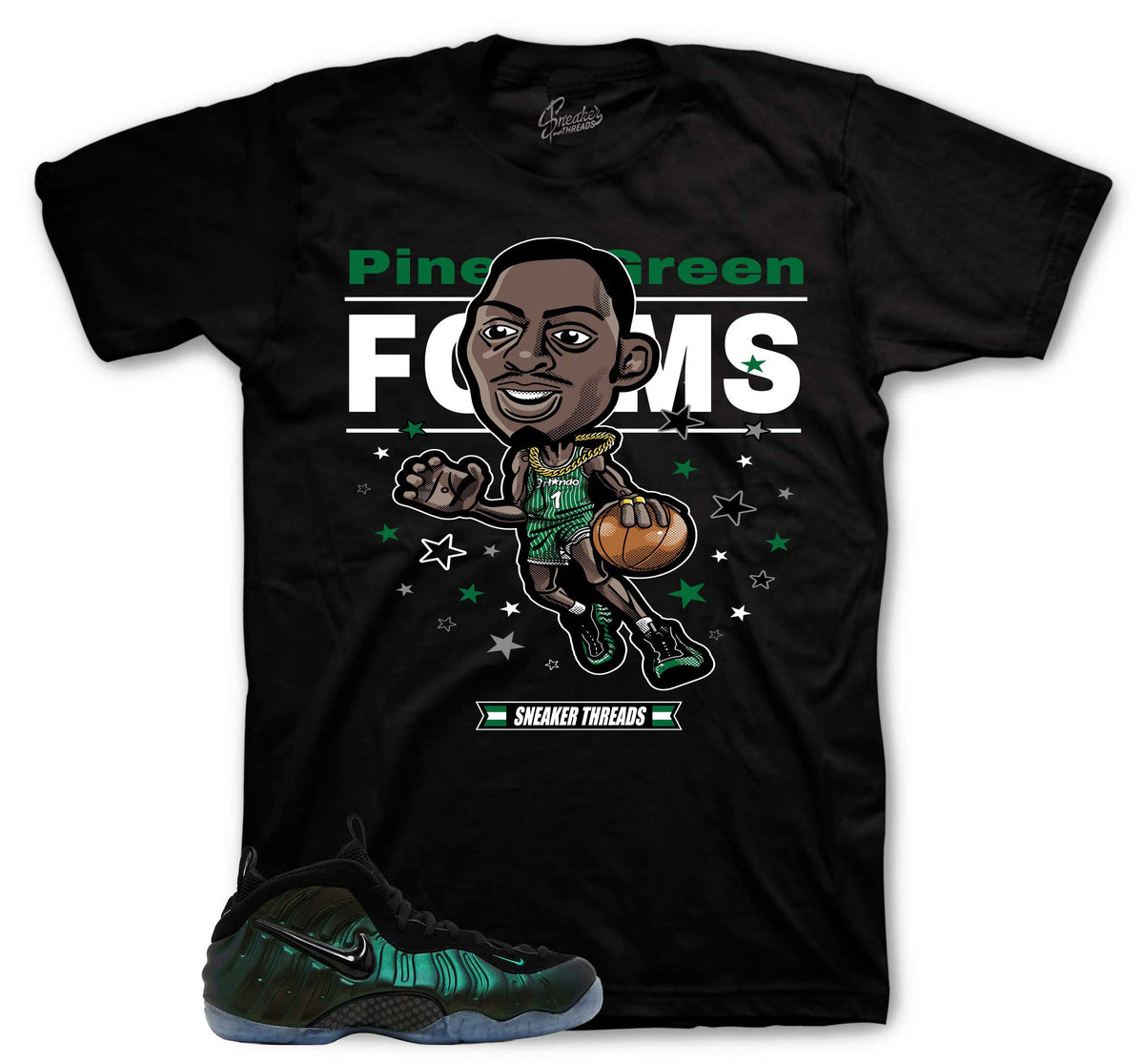 Foamposite Pine Green Toon Shirt