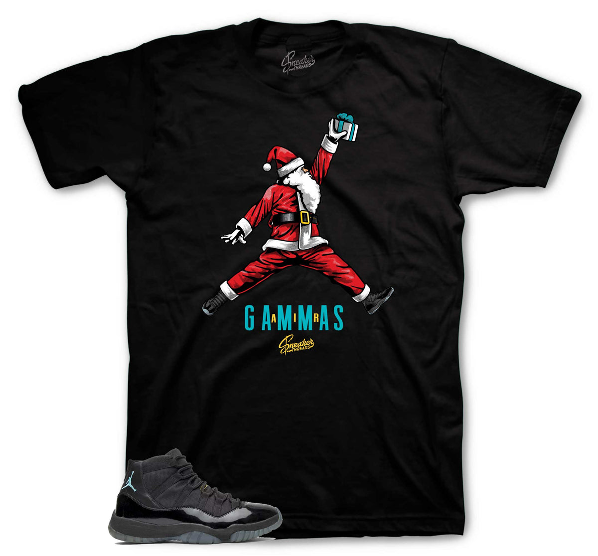 Retro 11 Gamma Blue Air Santa Shirt