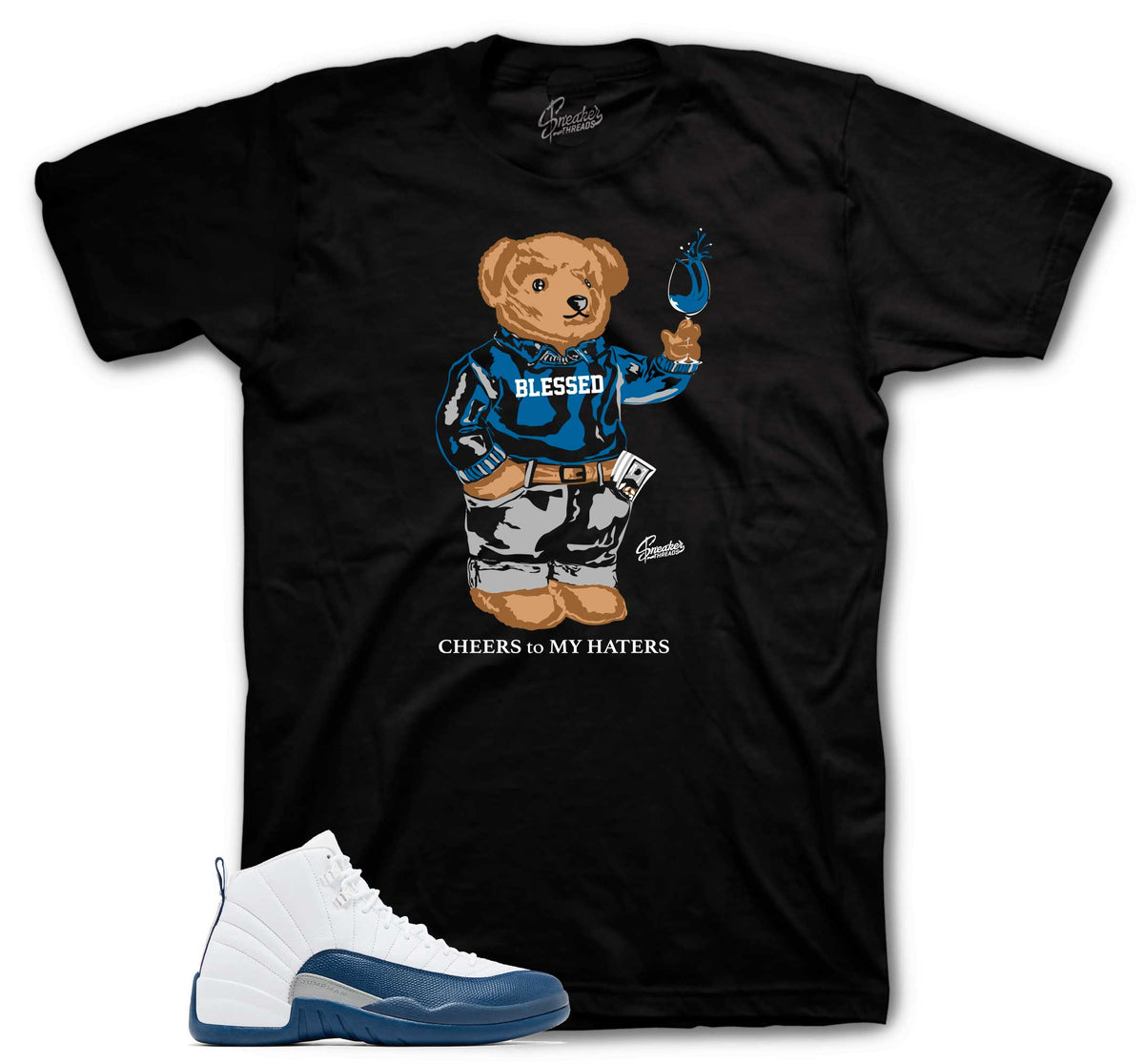 Retro 12 French Blue Cheers Bear Shirt
