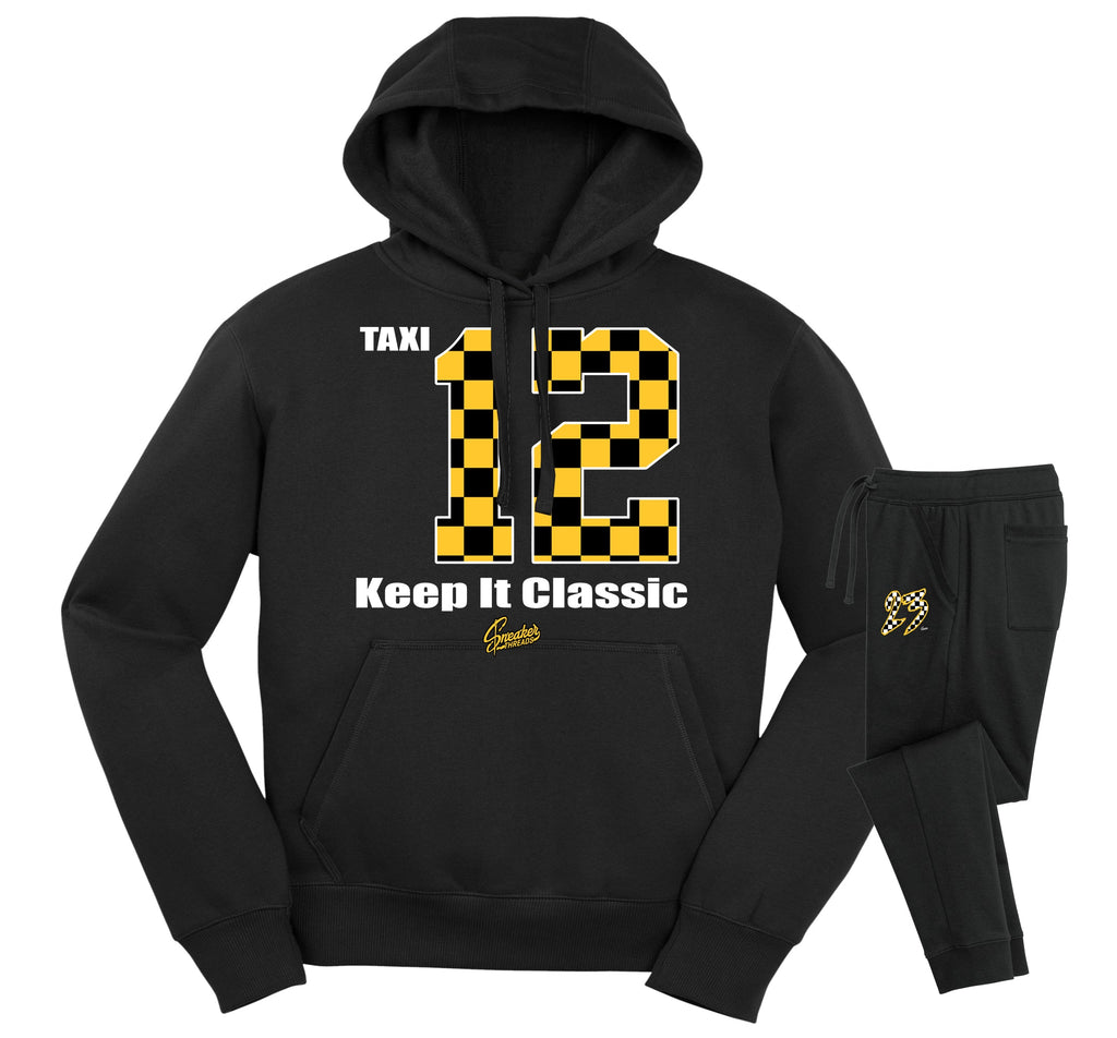 Retro 12 Taxi Keep It Classic Hoodie Jogger Set