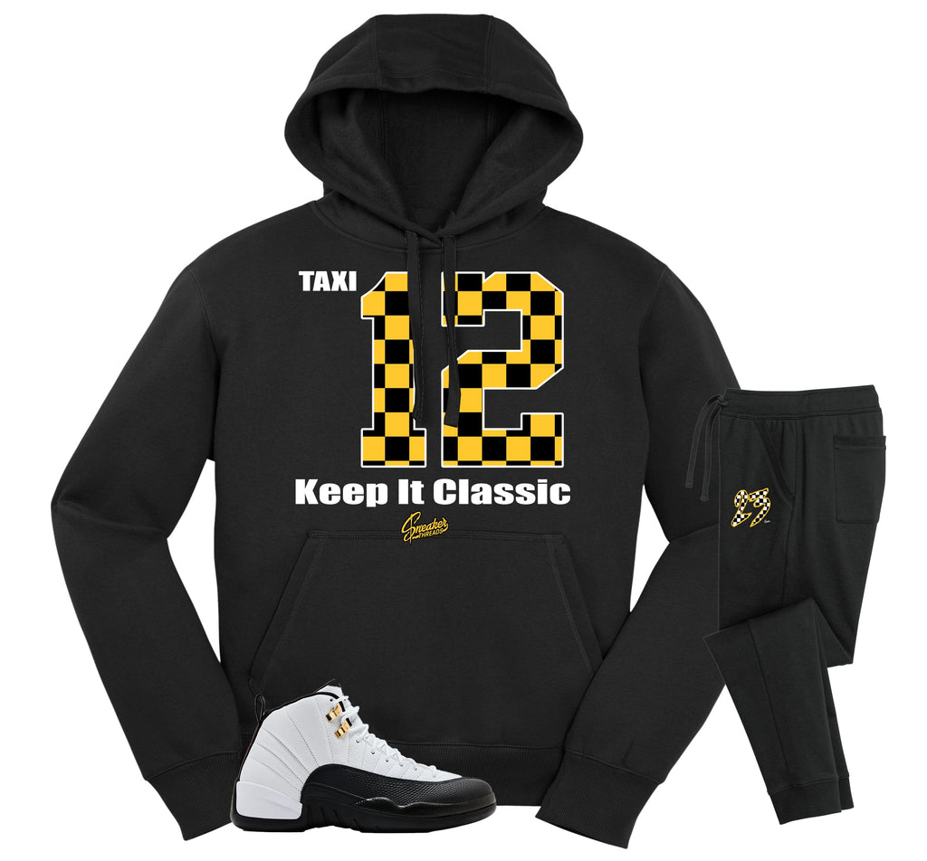 Retro 12 Taxi Keep It Classic Hoodie Jogger Set
