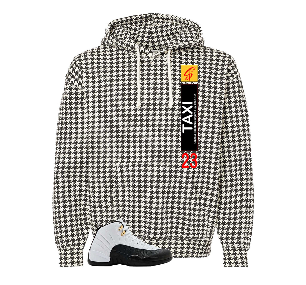 Retro 12 Taxi Heel Tab Checkered Hoodie