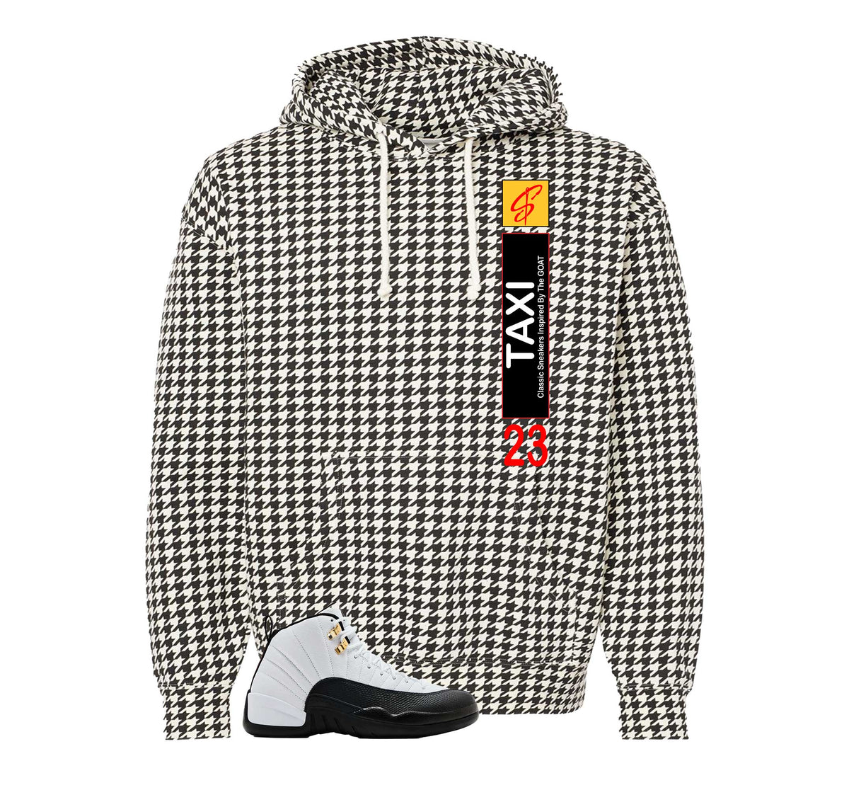 Retro 12 Taxi Heel Tab Checkered Hoodie
