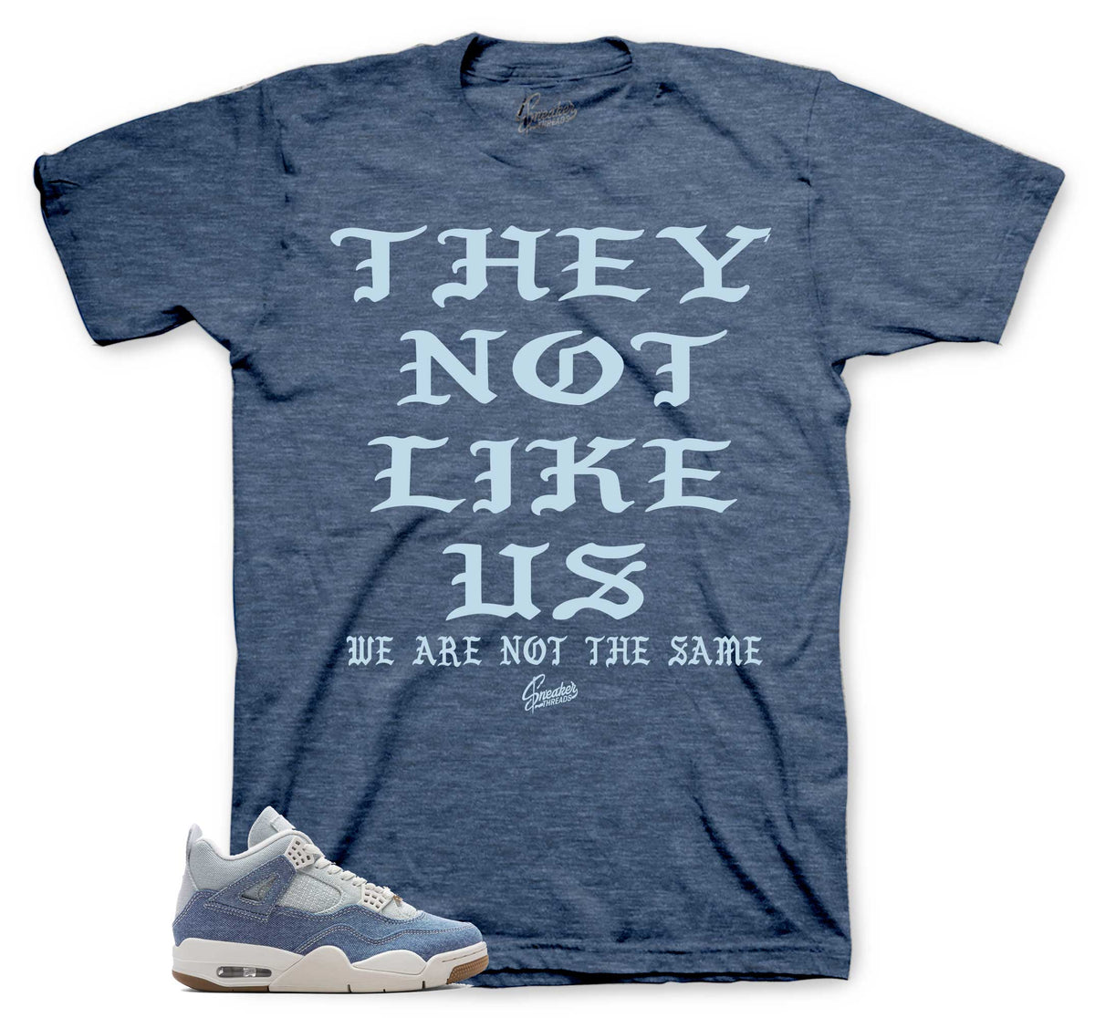 Retro 4 Worn Blue Not Like Us Shirt