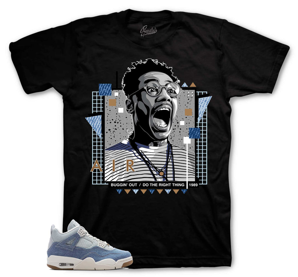 Retro 4 Worn Blue Buggin Out Shirt