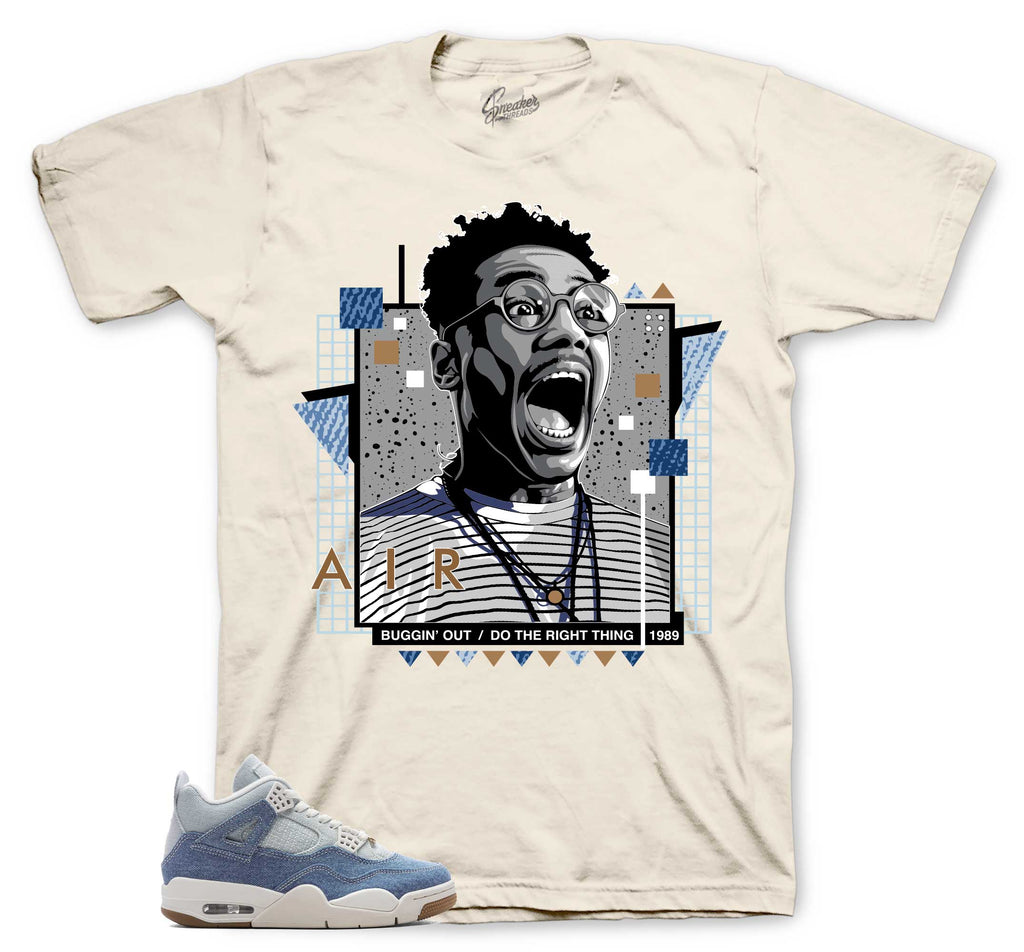 Retro 4 Worn Blue Buggin Out Shirt