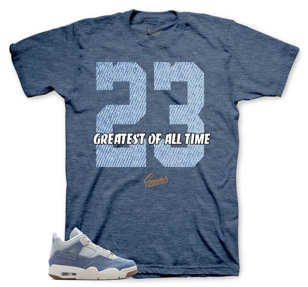 Retro 4 Worn Blue Two Three Shirt