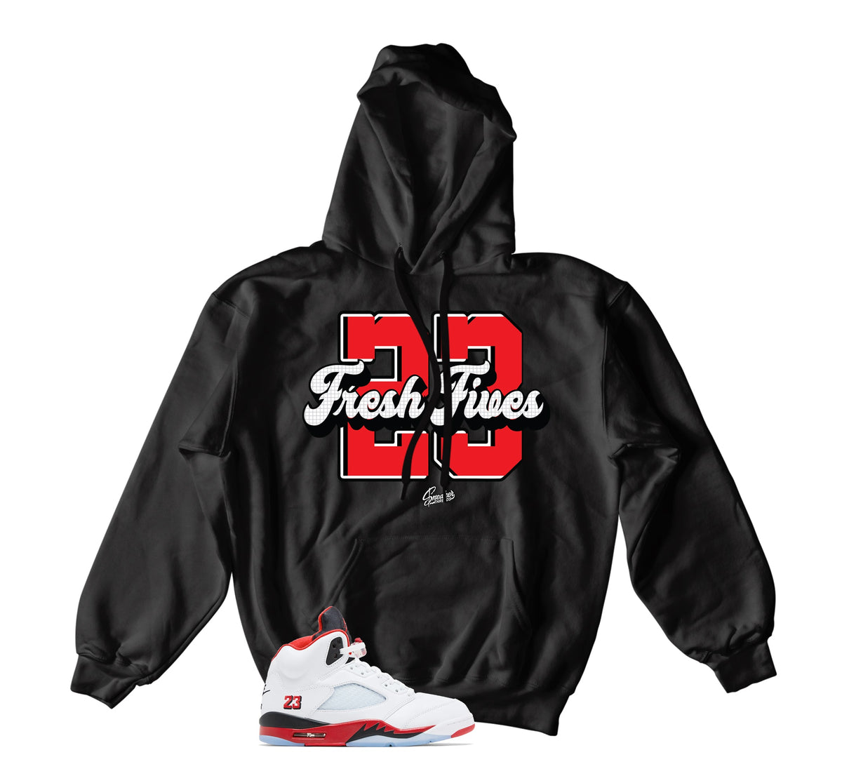 Retro 5 Fire Red Fresh Fives Hoody