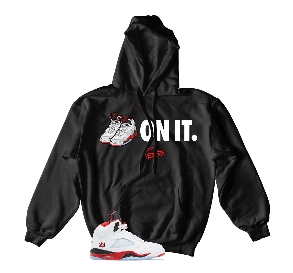 Retro 5 Fire Red Five On It Hoody