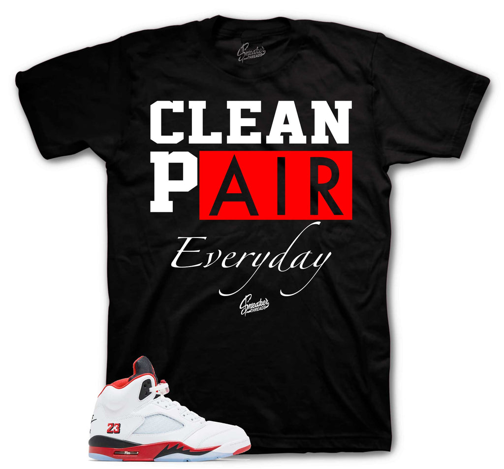 Retro 5 Fire Red Not Clean Pair Shirt