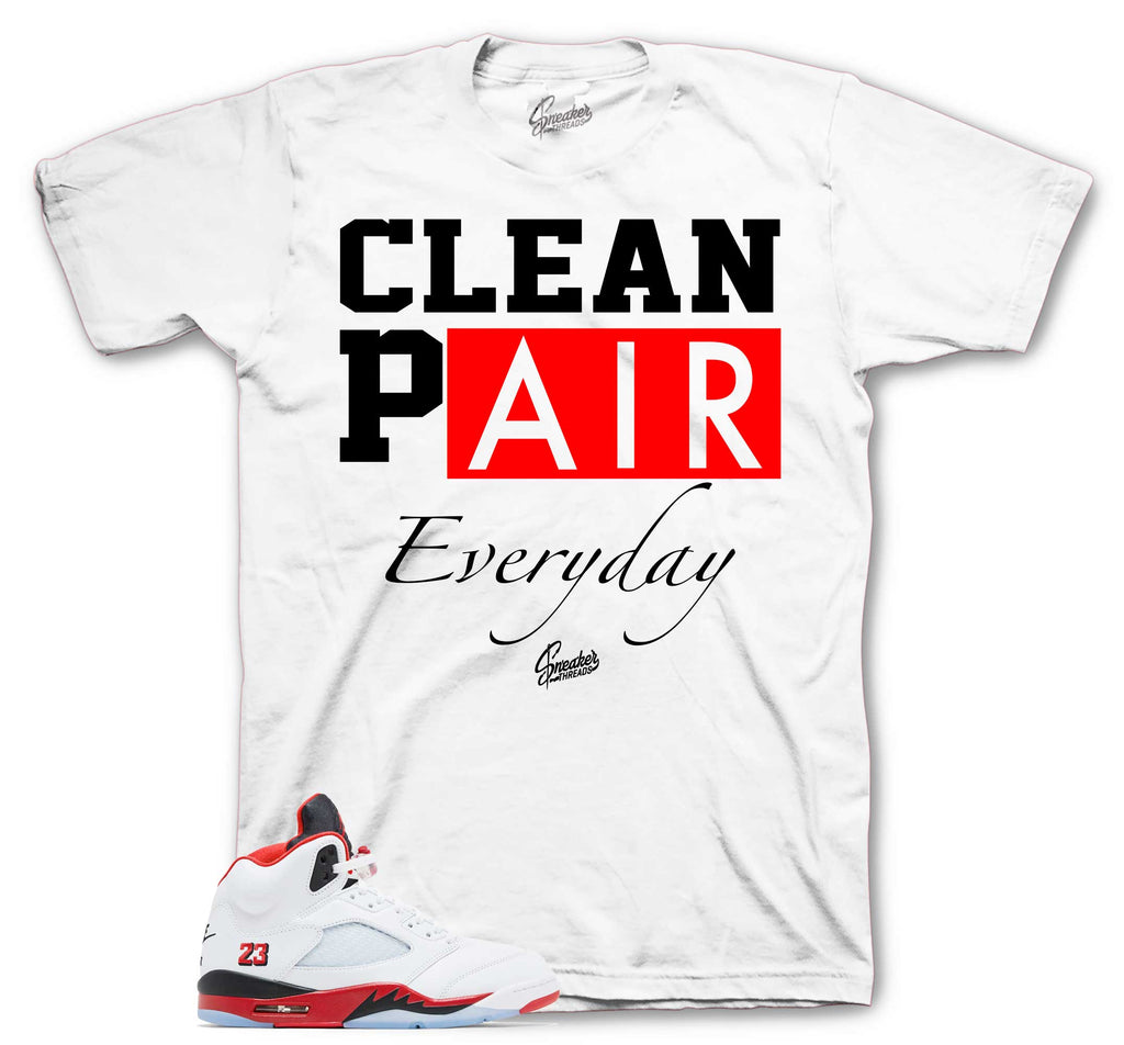 Retro 5 Fire Red Not Clean Pair Shirt