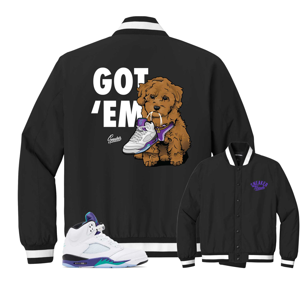 Retro 5 Grapes Got Em Insulated Jacket