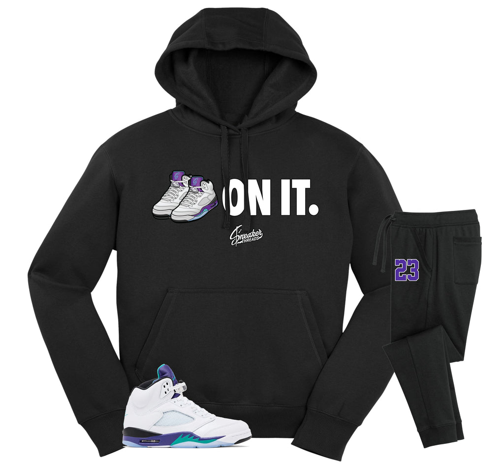 Retro 5 Grapes Five On It Hoodie Jogger Set