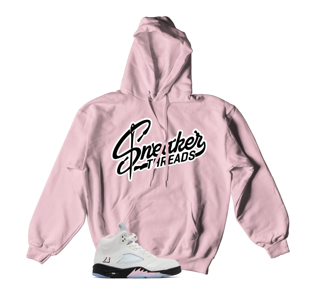 Retro 5 Soft Pink Snesker Threads Hoody
