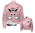 Retro 5 Soft Pink Raging Face Satin Jacket
