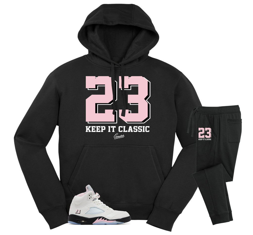 Retro 5 Soft Pink Keep it Classic Hoodie Jogger Set