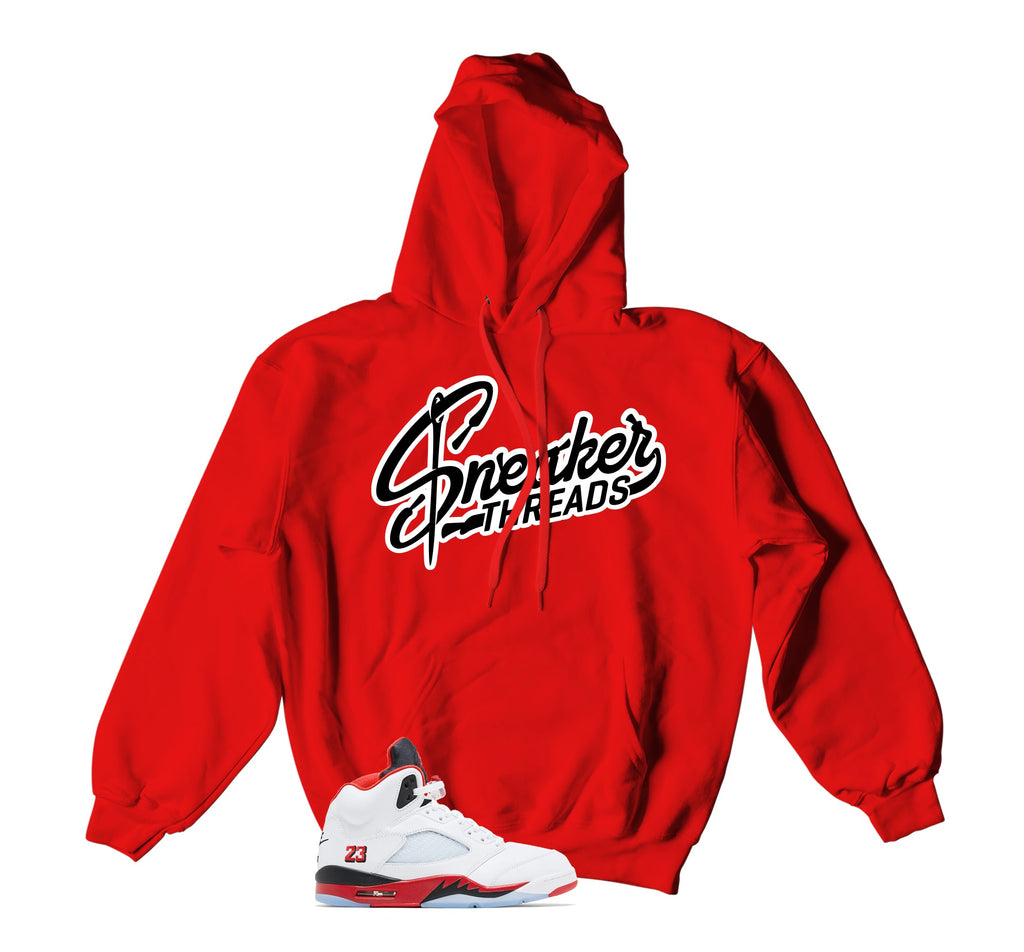 Retro 5 Fire Red Sneaker Threads Hoody