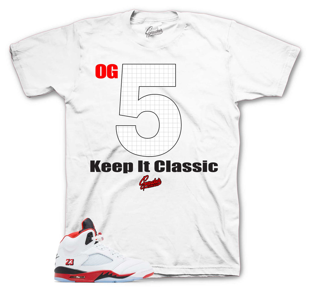 Retro 5 Fire Red Keep it Classic Shirt