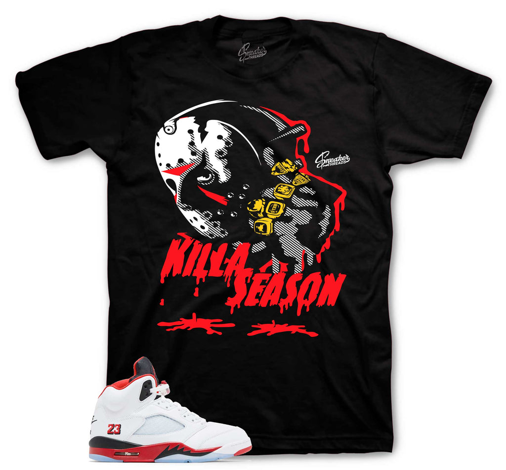 Retro 5 Fire Red killa Season Shirt