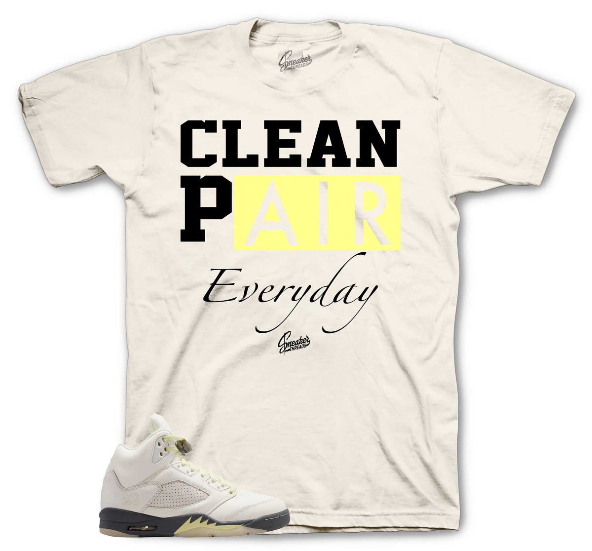 Retro 5 Luminous Green Clean Pair Shirt