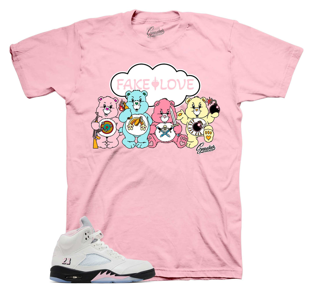 Retro 5 Soft Pink Fake Love Shirt