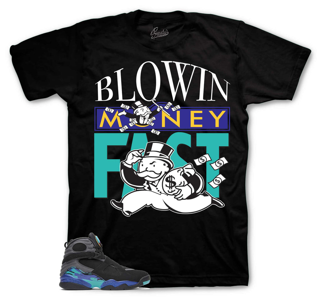Retro 8 Aqua Blowing Money Shirt