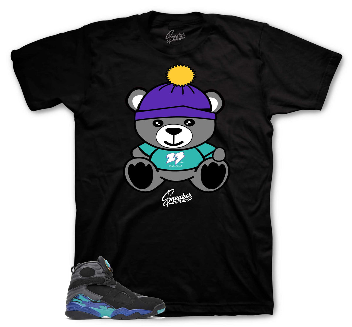 Retro 8 Aqua Sneaker Bear Shirt