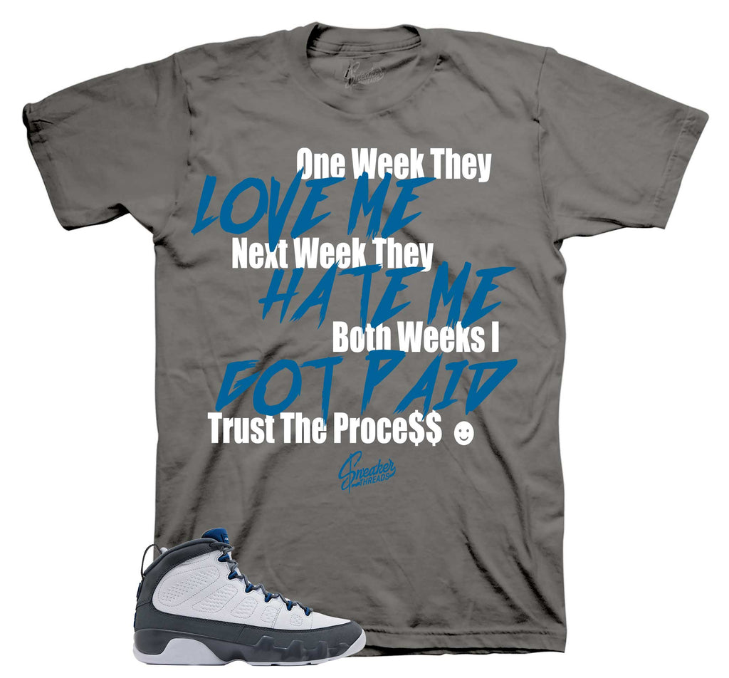 Retro 9 Flint Grey Trust The Process Shirt