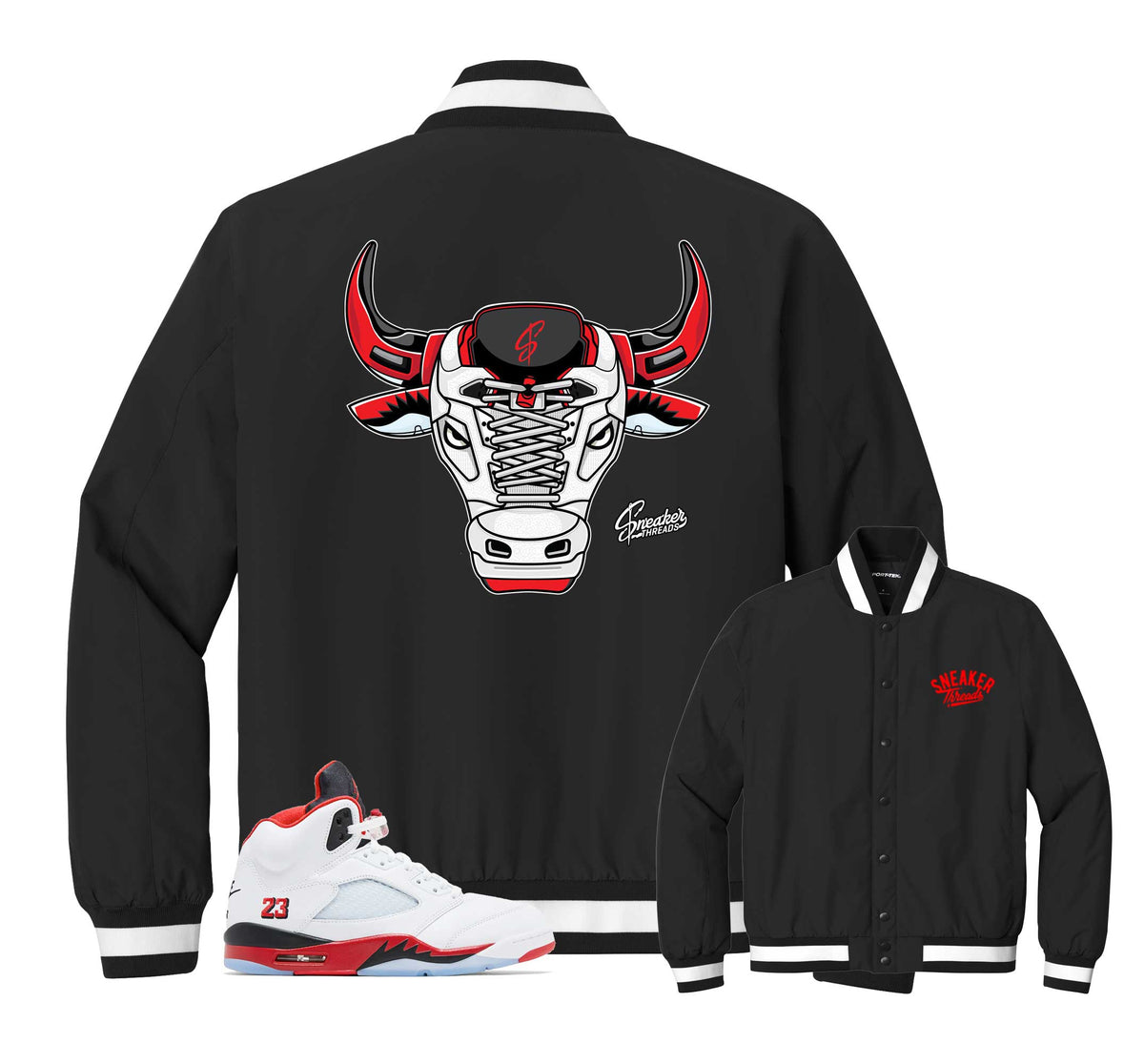 Retro 5 Fire Red War Bully Insulated Jacket