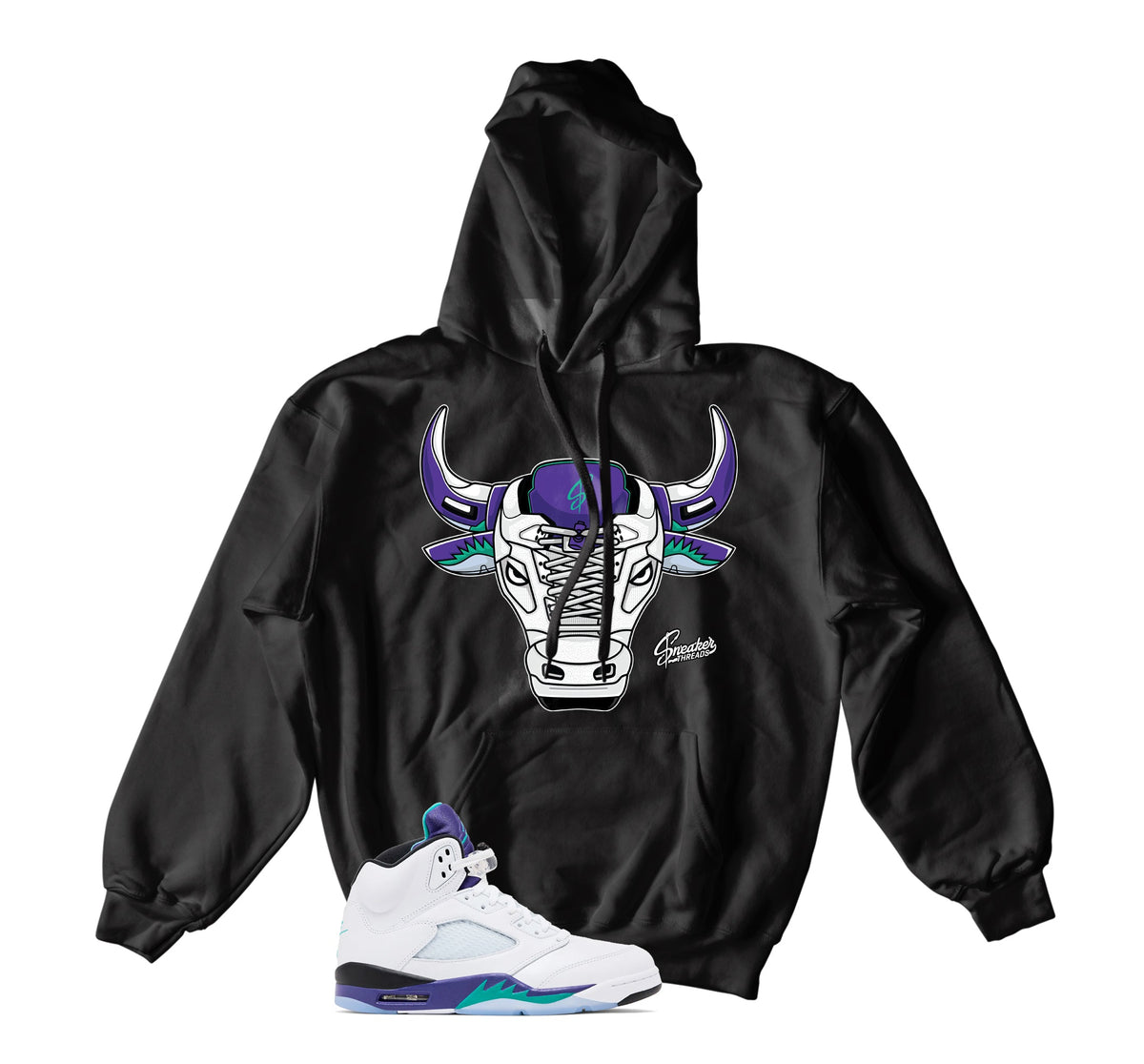 Retro 5 Grape War Bully Hoody