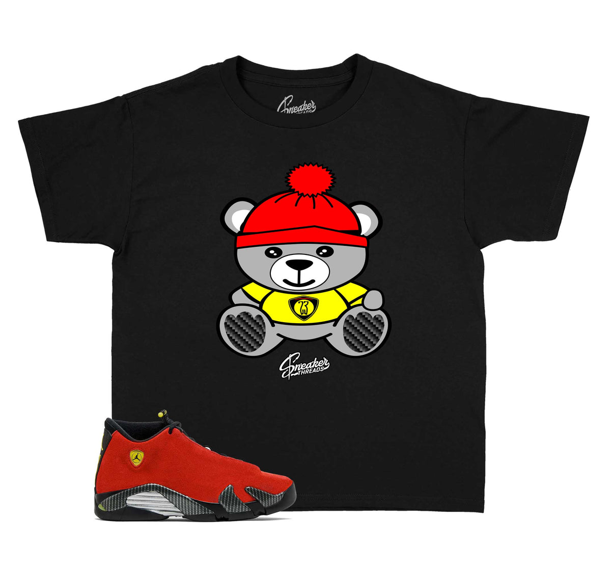 Kids - Challenge Red 14 Sneaker Bear Shirt