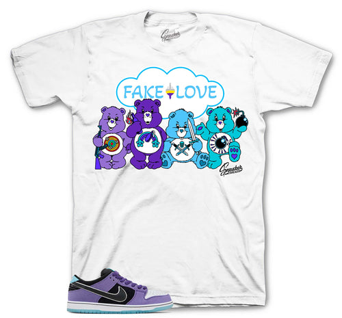 Dunk SB Low Court Purple Fake Love Shirt