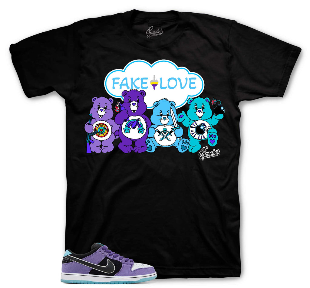 Dunk SB Low Court Purple Fake Love Shirt