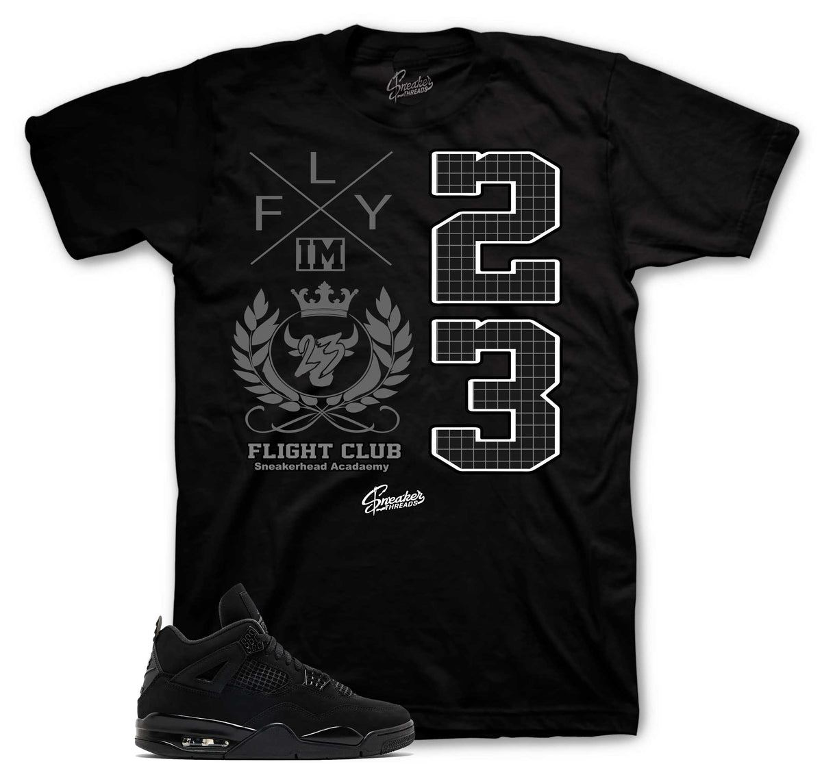 Retro 4 Black Cat Flight Crest Shirt
