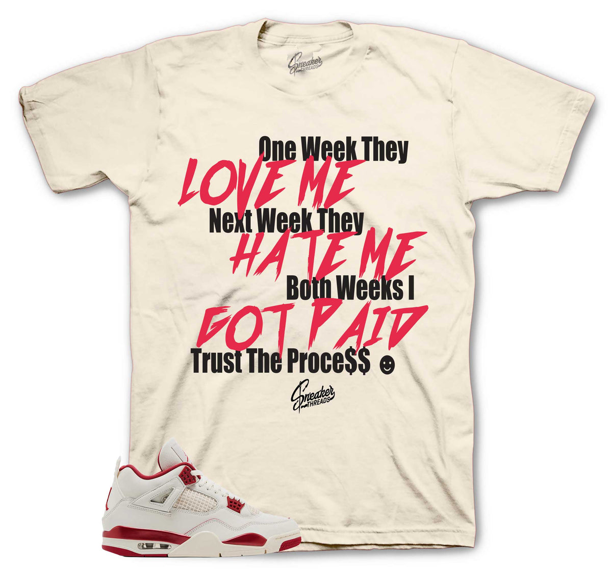 Retro 4 Valentine's Day Trust The Process Shirt