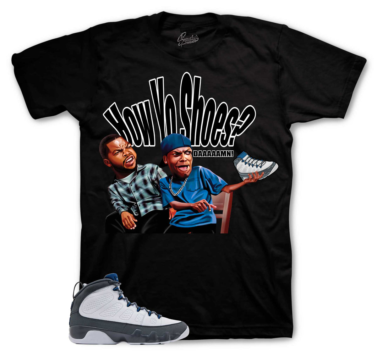 Retro 9 Flint Grey Daaamn Shirt